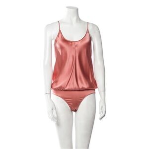 T by Alexander Wang Silk Scoop Neck Bodysuit